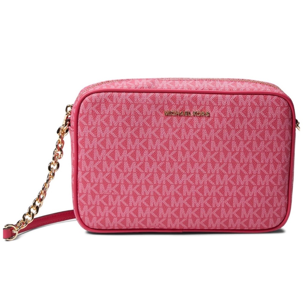 MICHAEL KORS JET SET LARGE EAST/WEST CERISE CROSSBODY PURSE